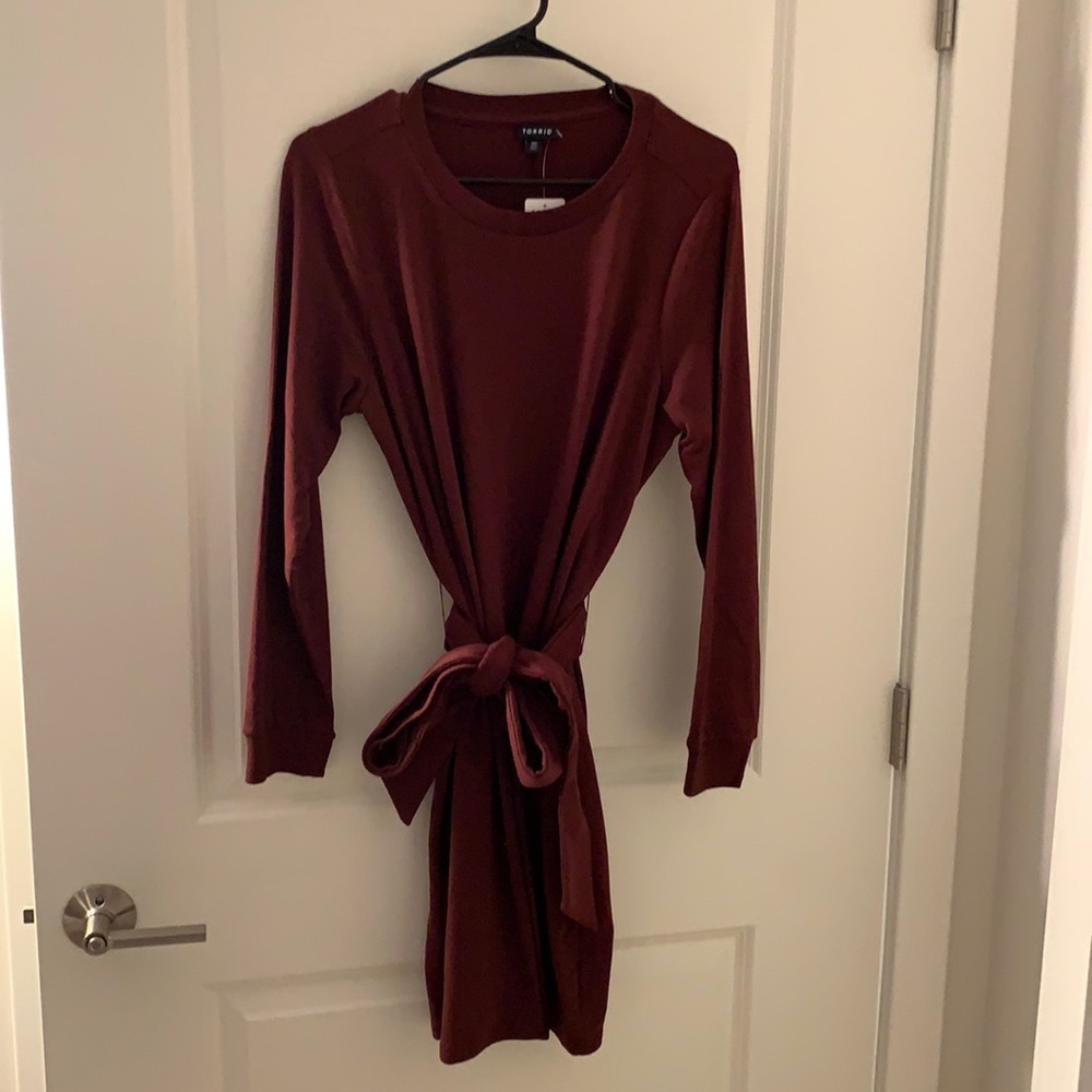 NWT Torrid Dark red dress with belt